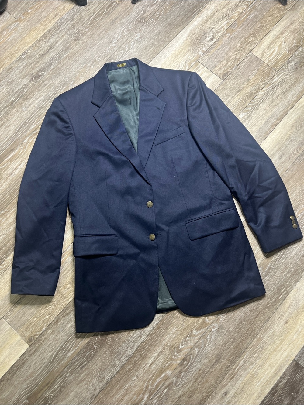 Vintage Meeting Street Navy Blue Blazer Lining 100% Wool